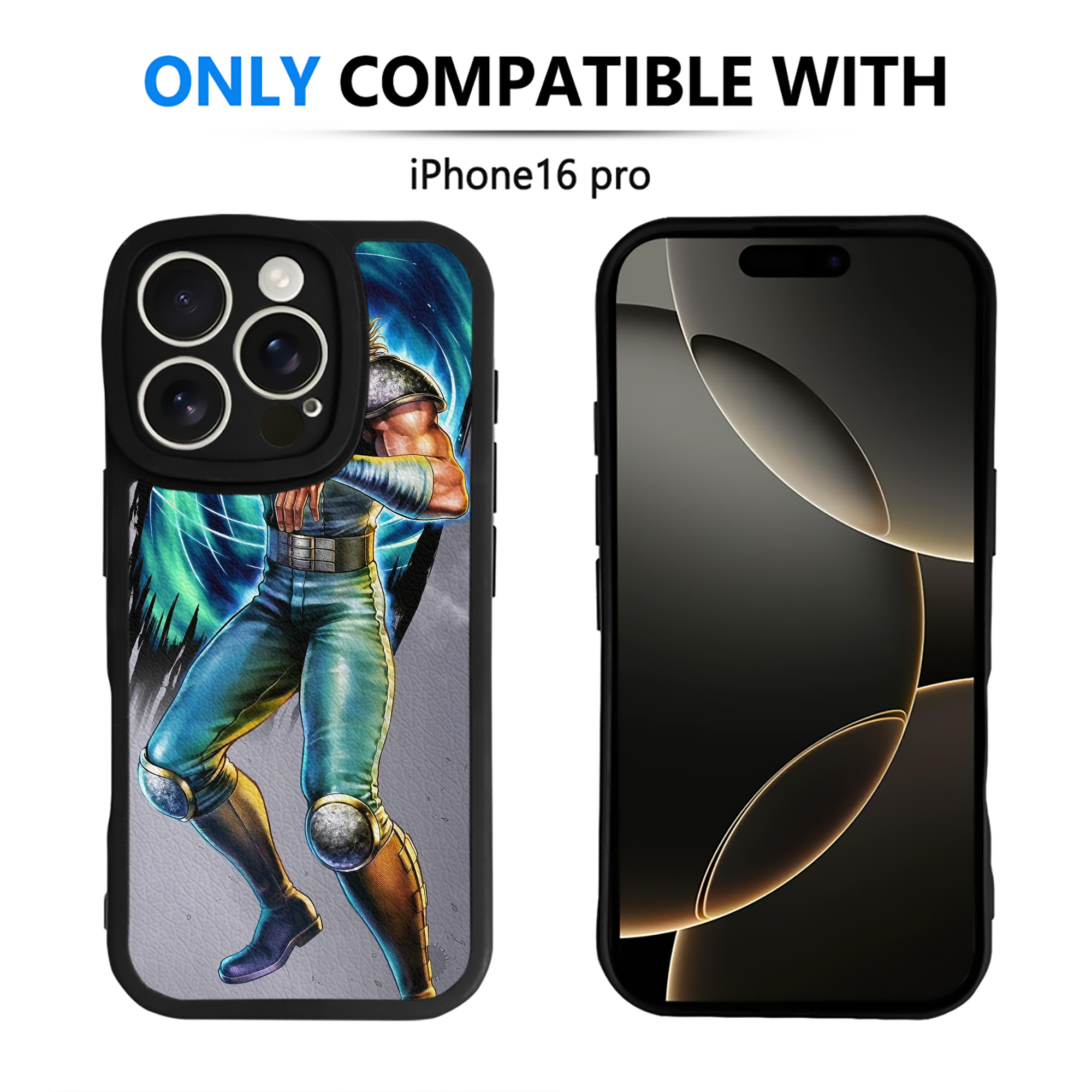 （画像用） 北斗の拳 Fist of the North Star 【iPhone 16シリーズ対応】シリコンスマホケース（レザー調） 材質：シリコン